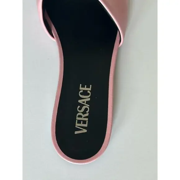 VERSACE Medusa Women's Rose Sandals 7 US (37 Euro) 1009428 Spain NIB $850 - Picture 6 of 13